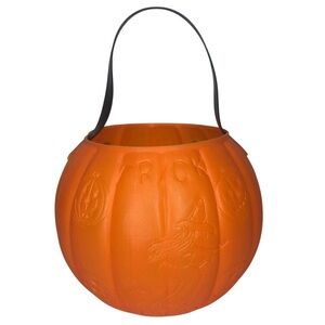 VINTAGE Halloween 70s AJ Renzi Witch Pumpkin Trick Treat Bucket Pail JOL No. 800